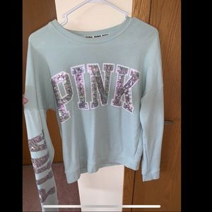 PINK Baby blue crew neck